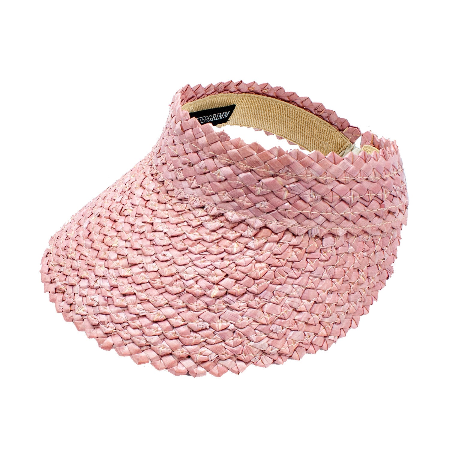 Cleobella Braided Straw Visor Hat Doba Light pink